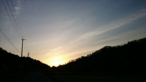 田舎の夕陽