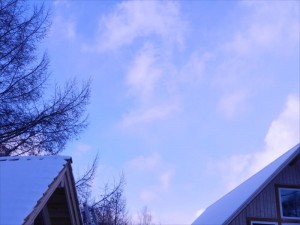 蓼科エリア別荘地の冬雪景色１
